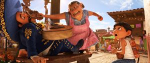NO MUSIC – In Disney•Pixar’s “Coco,” which opens in U.S. theaters on Nov. 22, 2017, aspiring musician Miguel challenges his family’s generations-old ban on music, spending time with a local mariachi. But his grandmother Abuelita promptly puts a stop to it. “Coco” features Lombardo Boyar as the voice of the mariachi, Renée Victor as the voice of Abuelita and Anthony Gonzelez as the voice of Miguel. ©2017 Disney•Pixar. All Rights Reserved.